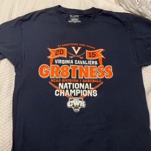 Uva 2015 baseball national champions t shirt Sz L